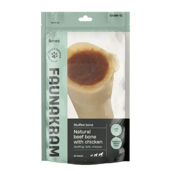 Faunakram Natural beef bone with stuffing | chicken