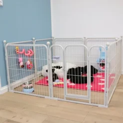 Ollipet hvalpegård m. stokke og gulvbeskytter | 100cm. Høj